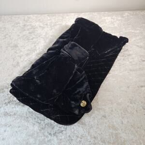 JUICY COUTURE Womens Black Velvet Clutch Handbag
